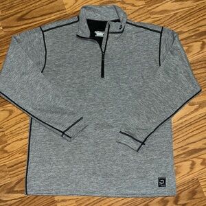 Polarmax Micro H2 Zip Mock Base Layer Shirt Size large gray long sleeve USA made